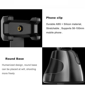 360 Auto Rotational Face Tracking+Object Tracking Camera Phone Holder