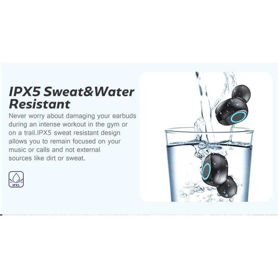 Water Proof Wireless Bluetooth Earbuds with Microphone