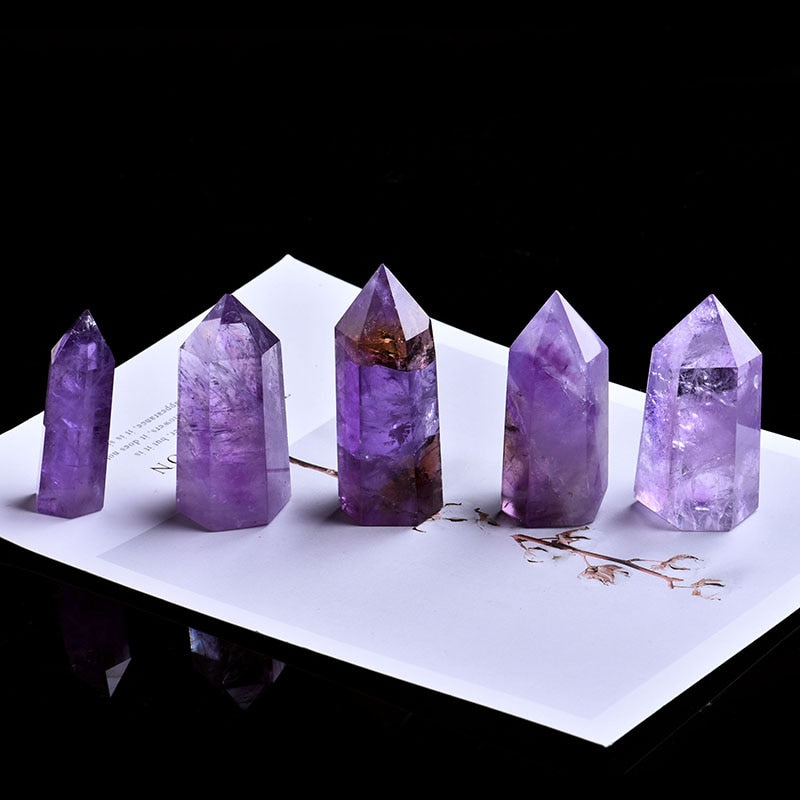 Natural Amethyst Crystal Point Mineral Ornament