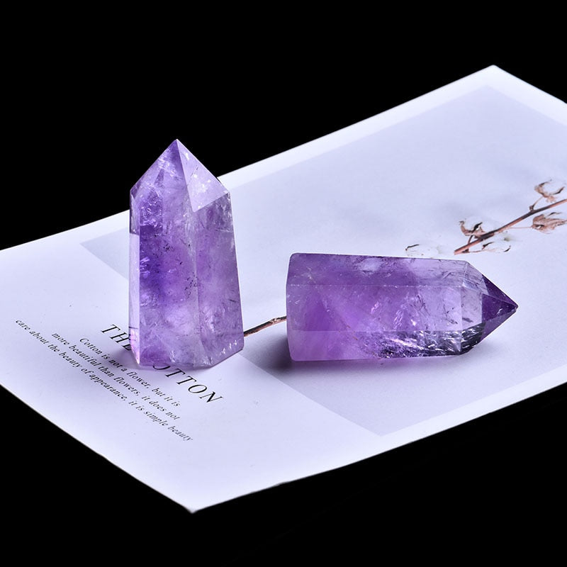 Natural Amethyst Crystal Point Mineral Ornament