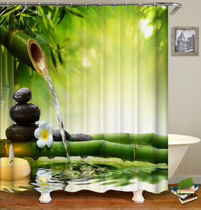 Zen Shower Waterproof Bath Curtains