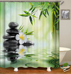 Zen Shower Waterproof Bath Curtains