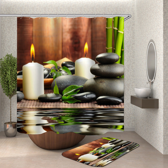 Zen Shower Waterproof Bath Curtains