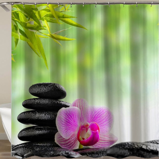 Zen Shower Waterproof Bath Curtains