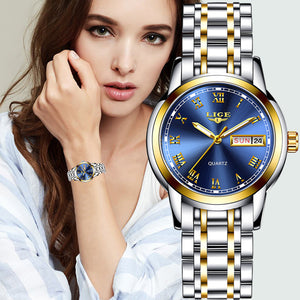 New LIGE Women Waterproof Wristwatch