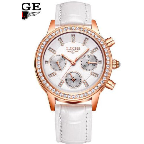 New LIGE Women Waterproof Wristwatch