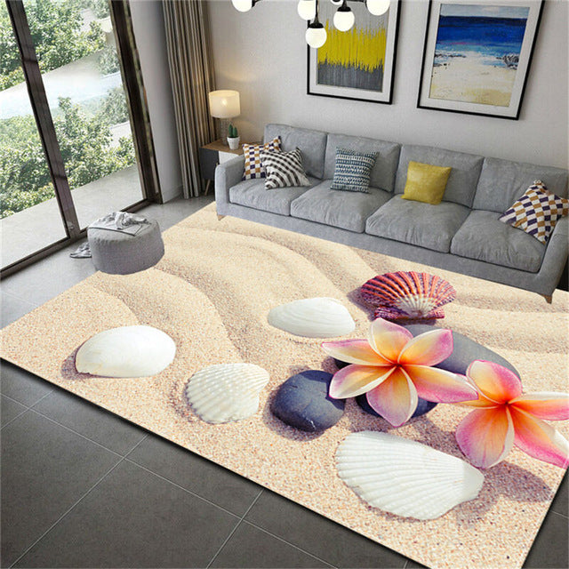 Soft Flannel Large Stones Pattern Carpet