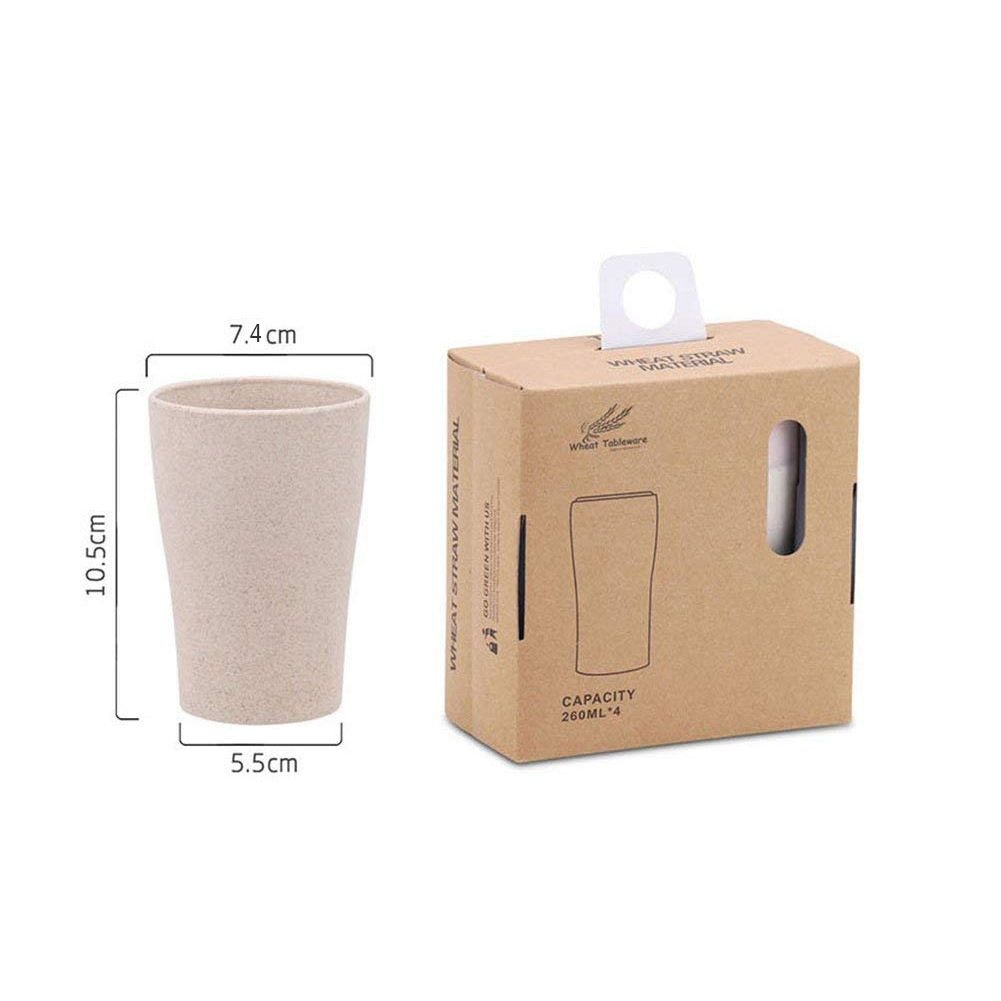 Eco Friendly Wheat Straw Biodegradable Mug  4pcs