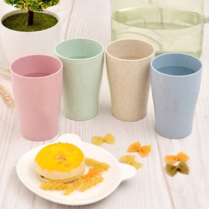 Eco Friendly Wheat Straw Biodegradable Mug  4pcs