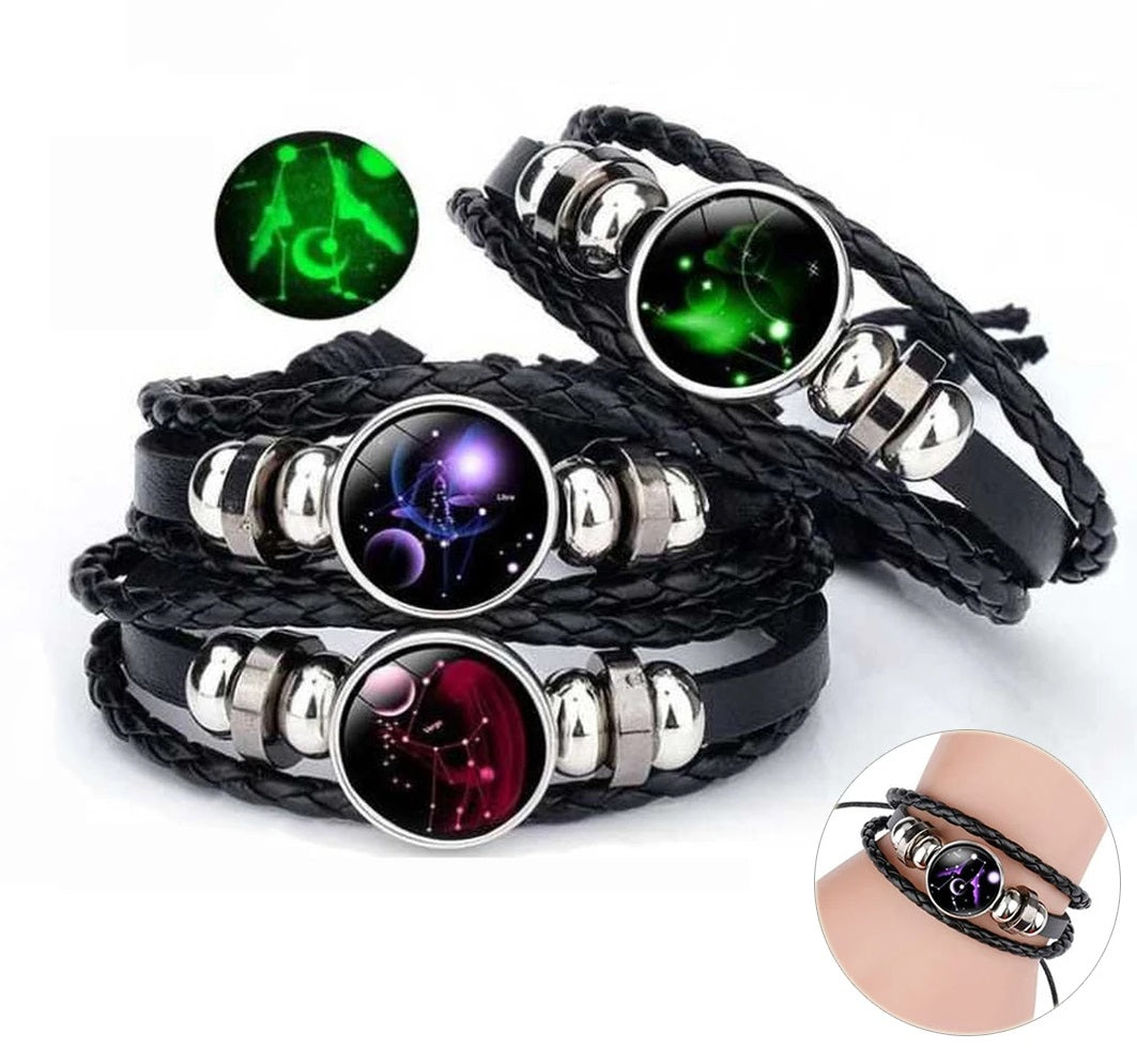 Zodiac Woven Luminous Stainless Steel Bracelet