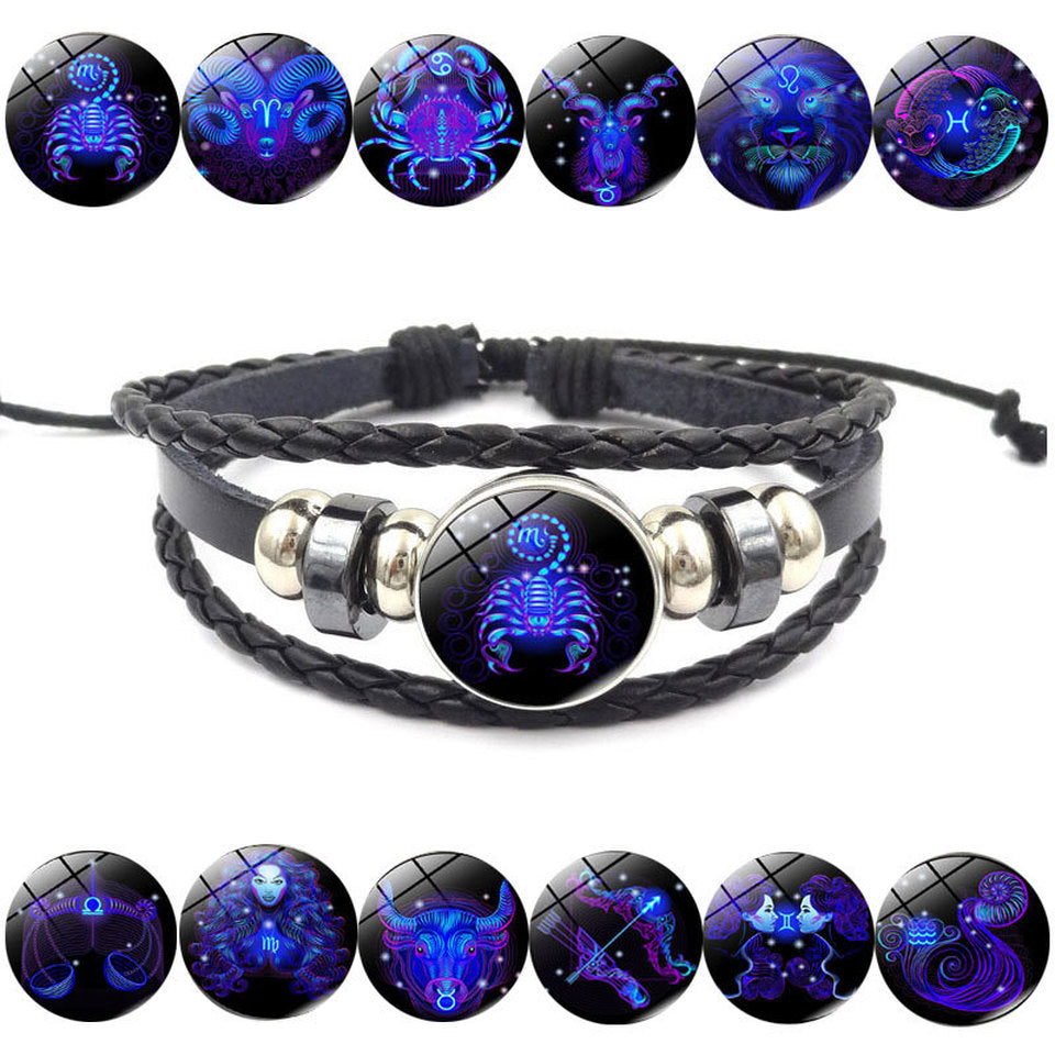 Zodiac Woven Luminous Stainless Steel Bracelet