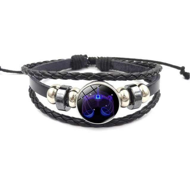 Zodiac Woven Luminous Stainless Steel Bracelet