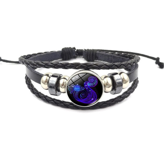 Zodiac Woven Luminous Stainless Steel Bracelet