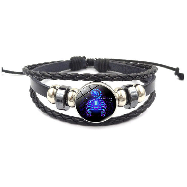 Zodiac Woven Luminous Stainless Steel Bracelet