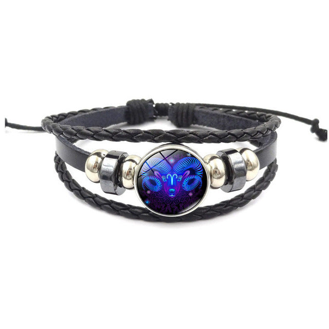 Zodiac Woven Luminous Stainless Steel Bracelet