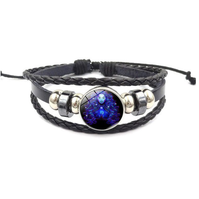 Zodiac Woven Luminous Stainless Steel Bracelet