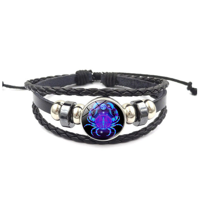 Zodiac Woven Luminous Stainless Steel Bracelet