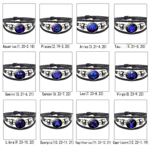 Zodiac Woven Luminous Stainless Steel Bracelet