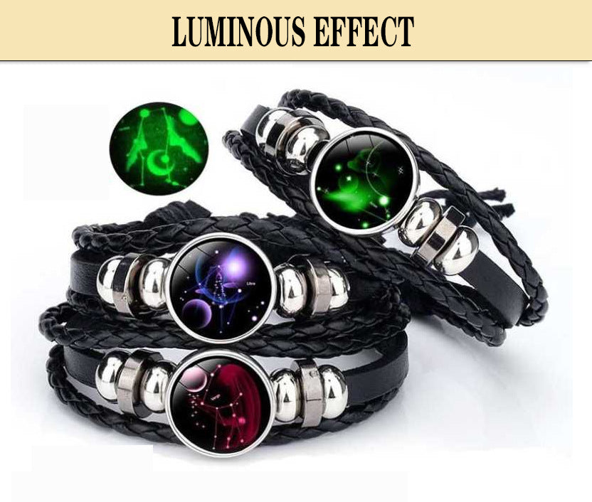 Zodiac Woven Luminous Stainless Steel Bracelet