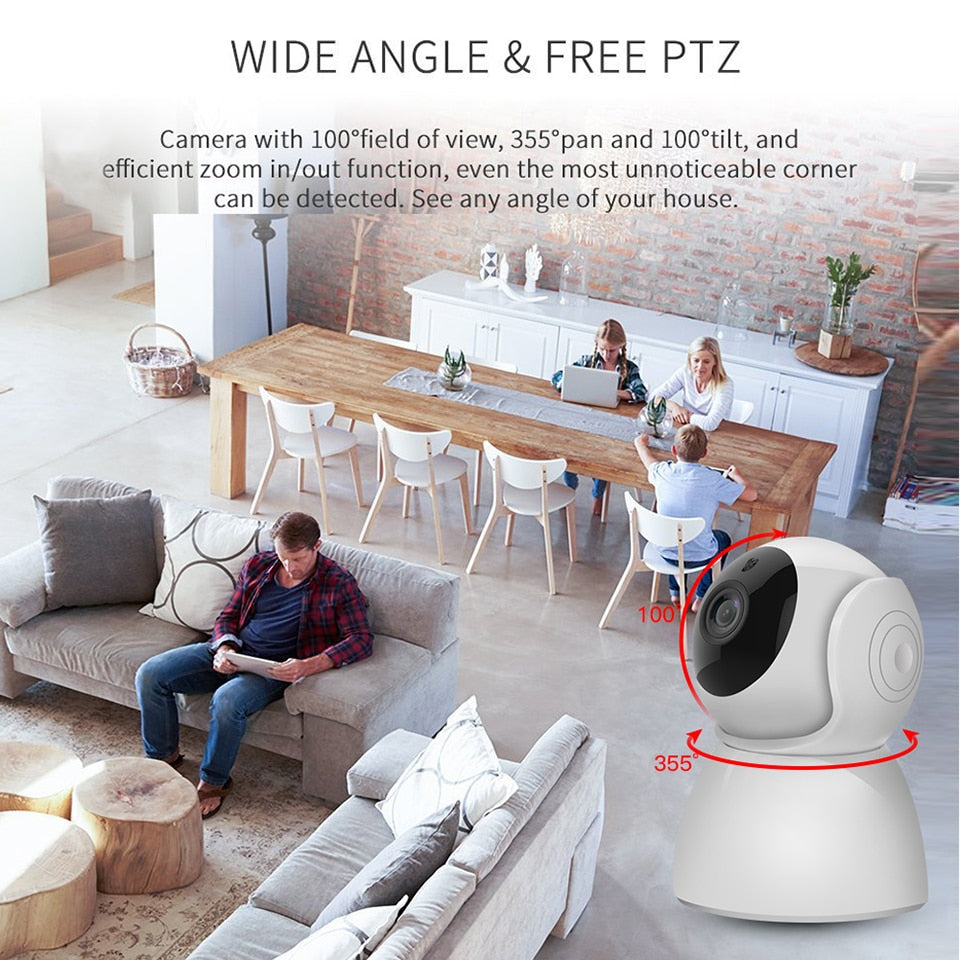 2Mp 1080P Full HD IR Night Vision Wi-Fi 360 Degrees  Rotation IP Camera