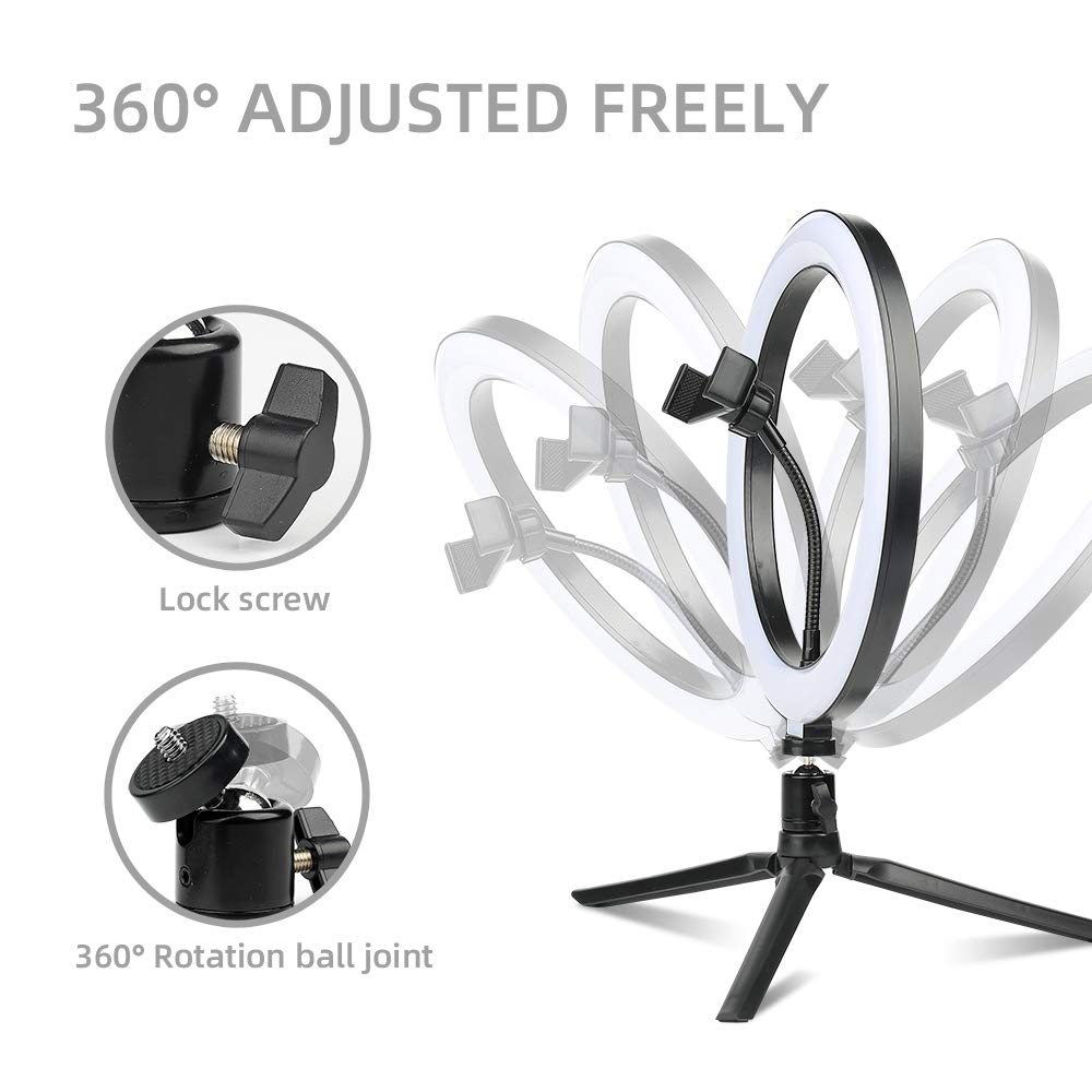 LED Selfie/Youtube Video lighting With Tripod USB Ring Lamp