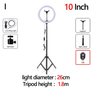 LED Selfie/Youtube Video lighting With Tripod USB Ring Lamp