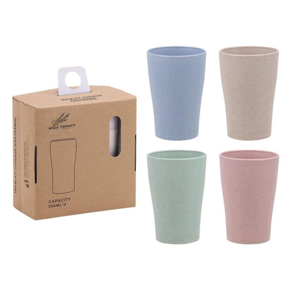 Eco Friendly Wheat Straw Biodegradable Mug  4pcs